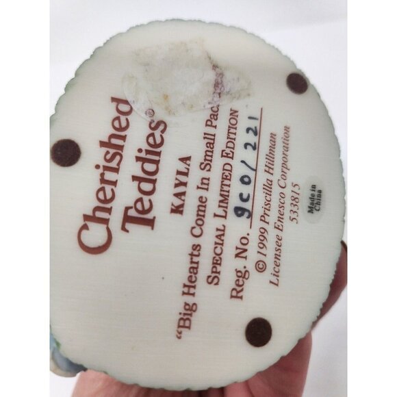 VTG Enesco Cherished Teddies Kayla Big Hearts Come In Small Packages Figurine - Picture 8 of 10